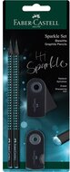 Faber-Castell Sparkle Midnight 4 db-os fekete/óceánkék B háromszögletű grafitceruza szett