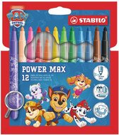 Filctoll készlet, vastag, 3 mm, STABILO "Power Max", Mancs őrjárat, 12 különböző szín, (12 db)