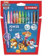 Filctoll készlet, vastag, 2 mm, STABILO "Power", Mancs őrjárat, 12 különböző szín, (12 db)