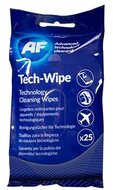 Tisztítókendő, képernyőhöz, alkoholmentes, nedves, 25 db, AF "Tech-wipes", (25 db)