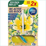WC tisztító blokk, 45 g, AMBI PUR, vízi virágok