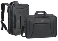 Notebook táska, hátizsákká alakítható, 16", RIVACASE "Central 8290", fekete