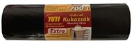 Szemeteszsák, extra erős, 200 l, 10 db, 95x120 cm, 32 µ, TUTI "Extra", fekete, (10 db)