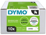 Feliratozógép szalag készlet, 12 mm x 7 m, DYMO "D1", fehér-fekete, (10 db)