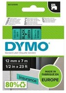 Feliratozógép szalag, 12 mm x 7 m, DYMO "D1", zöld-fekete
