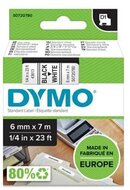 Feliratozógép szalag, 6 mm x 7 m, DYMO "D1", fehér-fekete
