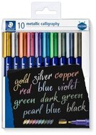 Kalligrafikus marker készlet, STAEDTLER "8325", 10 különböző metál szín, (10 db)