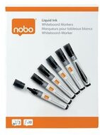 Táblamarker, folyékonytintás, kúpos, 1-3 mm, NOBO, fekete, (10 db)