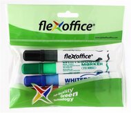 Táblamarker, 2,5 mm, kúpos, szett, FLEXOFFICE "WB02", 4 szín, (4 db)
