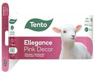 Toalettpapír, 3 rétegű, kistekercses, 16 tekercs, TENTO "Ellegance Pink Decor", fehér, (16 tek)