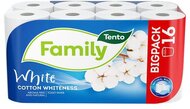 Toalettpapír, 2 rétegű, kistekercses, 16 tekercs, TENTO "Family White", fehér, (16 tek)