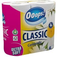 Toalettpapír, 3 rétegű, kistekercses, 4 tekercs, OOOPS "Classic", kamilla, (4 tek)