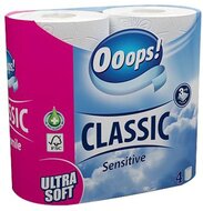 Toalettpapír, 3 rétegű, kistekercses, 4 tekercs, OOOPS "Classic", sensitive, (4 tek)