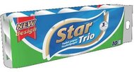 Toalettpapír, 3 rétegű, kistekercses, 10 tekercs, "Star Trio", (10 tek)