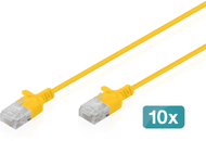 Assmann-DIGITUS CAT 6 U-UTP Slim Patch kábel, 0,3 m, sárga, 10 darab - DK-1618-003S-Y-10