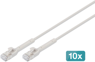 Assmann-DIGITUS CAT 6A F-FTP derékszögű patchkábel, réz, 5 m, szürke, 10 darab - DK-1632-A-050B-10