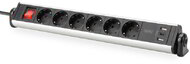 Assmann-DIGITUS 6 portos irodai elosztó 3 USB porttal - DA-70624