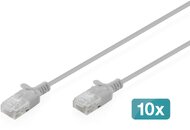 DIGITUS CAT 6 U-UTP Slim Patch kábel, 1 m, szürke, 10 darab - DK-1618-010S-10