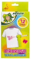 Jolly Airbrush Textile 12 darabos kétvégű színes textilmarker utántöltő készlet