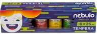 Nebulo 25ml-es 6 színű tégelyes tempera készlet