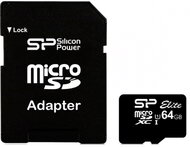 Silicon Power 64GB Micro SDHC UHS-I + SD adapter - SP064GBSTXBU1V10SP