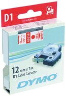 DYMO címke LM D1 alap 12mm piros betű / fehér alap