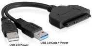 DELOCK - Converter SATA 22pin -> USB 3.0-A M + USB 2.0-A M - 61883