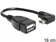 Delock - USB mini > USB 2.0-A M/F OTG kábel 16 cm - 83245