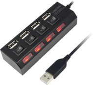 LogiLink UA0128 USB Hub 4portos + 2A táp