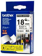 Brother TZ-S241 Strong laminált P-touch szalag (18mm) Black on White - 8m