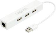 LogiLink - USB2.0 Ethernet Adapter 3 portos hubbal