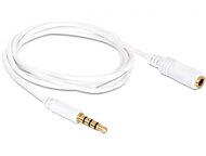 Delock Extension Cable Audio Stereo Jack 3.5 mm male / female IPhone 4 pin 0,5 m 84717