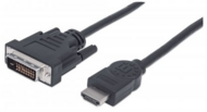 Manhattan - HDMI Cable HDMI - DVI-D 24+1 M/M Dual Link 1.8m - Fekete