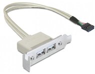 Delock - USB Pinheader -> 2db USB A F/F hátlapi kivezetés 0.5m