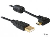 Delock - USB-A > USB micro-B M/M kábel 90 bal/jobb 1m - 83147