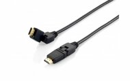 Equip - HDMI kábel 1.4 M/M aranyozott 2m forgatható csatlakozókkal - 119362