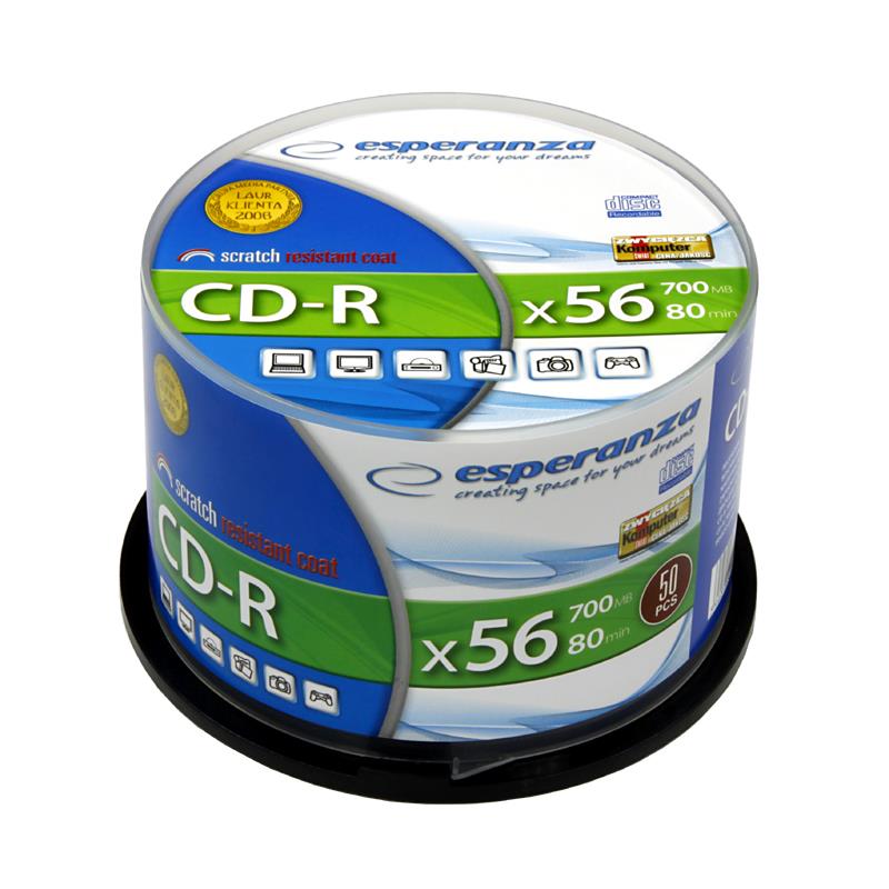 ESPERANZA CD-R [ cake box 50 | 700MB | 52x | Silver ] - firstshop.hu