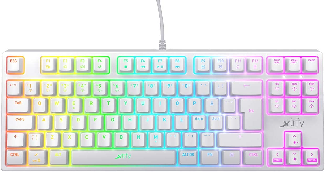 Xtrfy - K4 RGB Tenkeyless WHITE Edition(UK) - Kalih Red - XG-K4-RGB-TKL ...