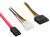 4World - 06121 - SATA kábel 50cm - red + molex-SATA kábel