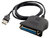 4World - Adapter USB [M] > LPT Parallel Port DB25 [F], 1.15m, fekete