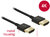 Delock - 85117 - HDMI-kábel Ethernettel - HDMI-A-csatlakozódugó > HDMI-A-csatlakozódugó, 3D, 4K,0,25 m, vékony