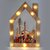 Iris Karácsonyi ház alakú madarak mintás/20x30x5,5cm/meleg fehér LED-es fa fénydekoráció