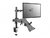 Equip Monitor/Laptop konzol - 650119 (13"-32", 2 monitor, dönthető, forgatható, állítható magasság, Max.: 2x8kg, fekete)