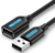 Vention USB-A 2.0/M -> USB-A 2.0/F (hosszabbító, PVC fekete), 3m, kábel