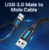 Vention USB-A 3.0/M -> USB-A 3.0/M, (PVC,fekete), 1,5m, kábel - CONBG