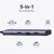 UGREEN - USB HUB 5 az 1-ben, 4K@30Hz, HDMI 1.4, 1x USB-A 3.0, 2x USB-A 2.0, USB-C, 100W - Szürke - 15495