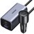 UGREEN - Szivargyújtós autós gyorstöltő, bővített töltőelosztóval, 4 port, 3x USB-C, 1x USB-A, 150W, 1m - Szürke - 35571