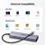 UGREEN - USB HUB 6 az 1-ben, 4K@30Hz, USB HUB, Ethernet, HDMI 1.4, 3x USB-A, 100W - Szürke - 15598