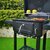 TOO - fekete BBQ faszenes grillkocsi két oldalsó asztallal - BG-200B