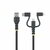 Startech - 1 m-es strapabíró USB többfunkciós töltőkábel 3 az 1-ben, USB - USB-C Micro Lightning, Apple Mfi tanúsítvánnyal - RLTCUB1MBK